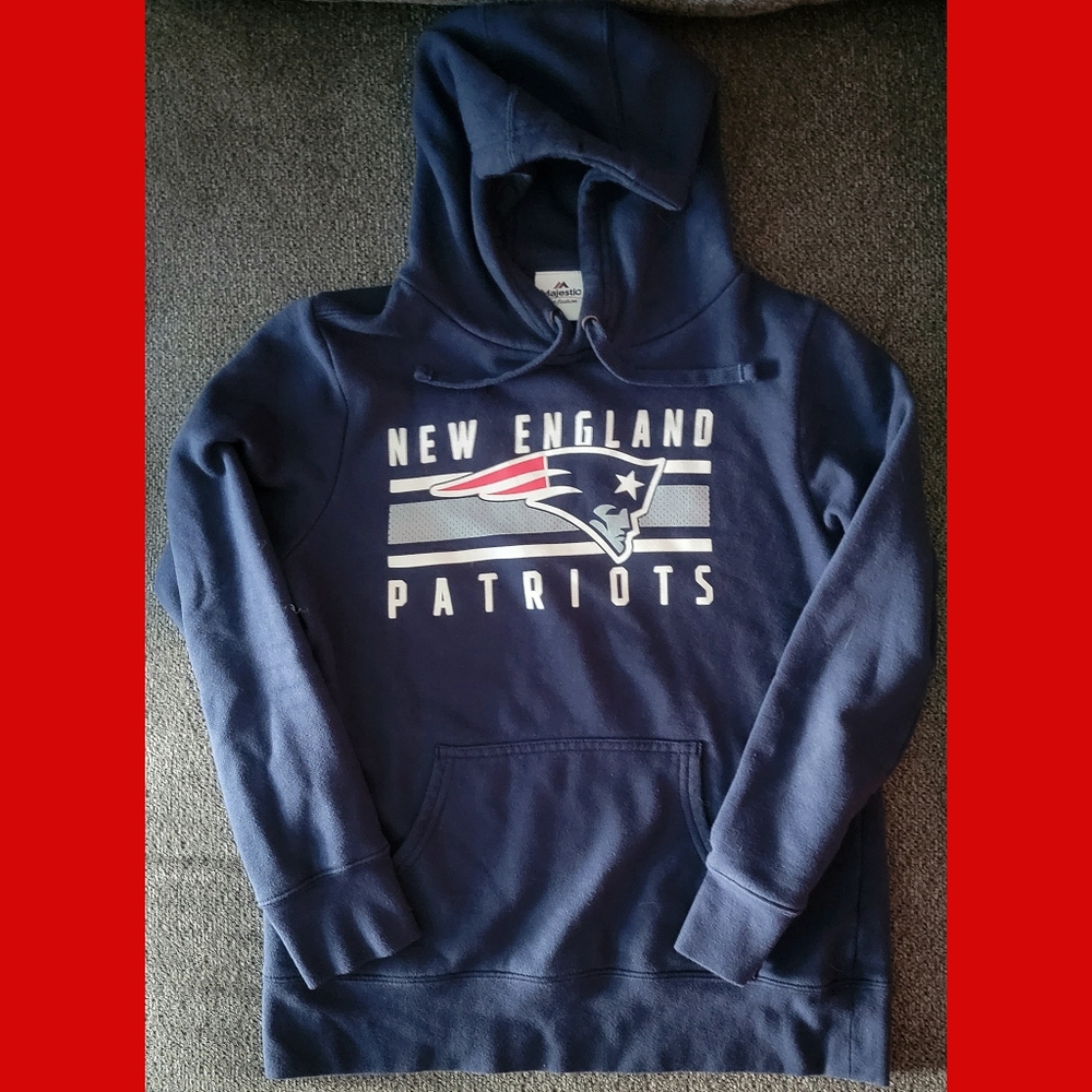 NWOT NFL Women's Small Navy New England Patriots Pullover Hoodie with Pouch